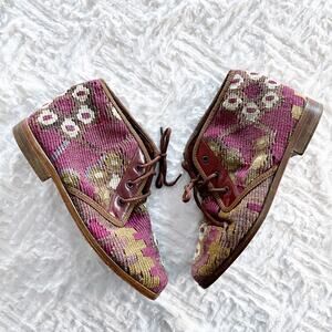 The Nomadic Collection Vintage Kilim Tapestry Chukka Boots Floral Boho Folklore